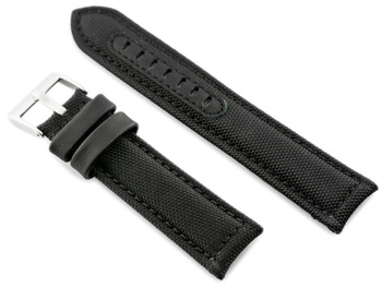 Kožený remienok na hodinky W34 - Premium - Black/Black - 26 mm