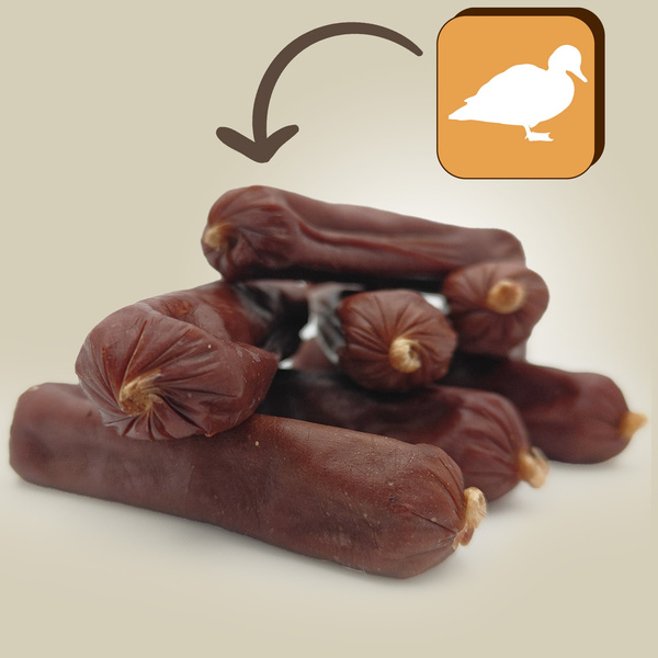 Pochúťka pre psov - Mersjo kačacie párky 500g