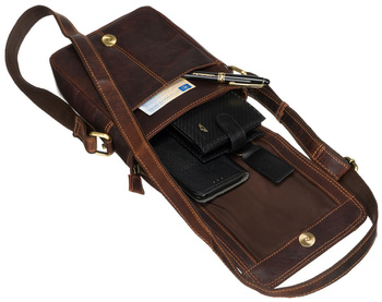 Pánska kabelka cez rameno z prírodnej kože