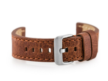 Kožený remienok na hodinky W48 - Premium - Tmavohnedý I - 22 mm