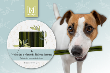 Dentálna pochúťka pre psov Dental Sticks Mersjo Hovädzie Riasy Čaj 28 ks