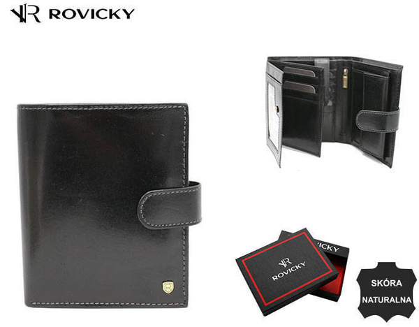 Veľká, kožená pánska peňaženka s RFID systémom