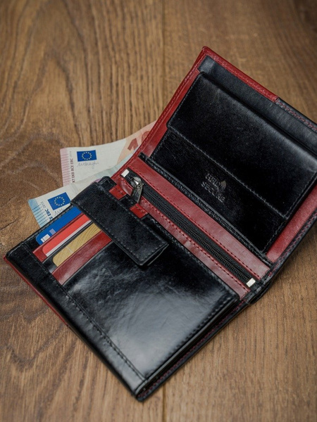 Vertikálna dvojfarebná RFID skladacia kožená peňaženka