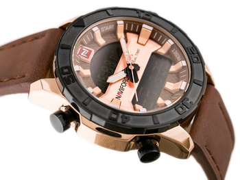 Pánske hodinky - Nf9114 (Zn046e) - Hnedé/Rosegold
