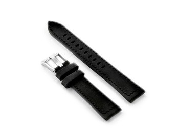 Kožený remienok na hodinky W25 - čierny - 22 mm