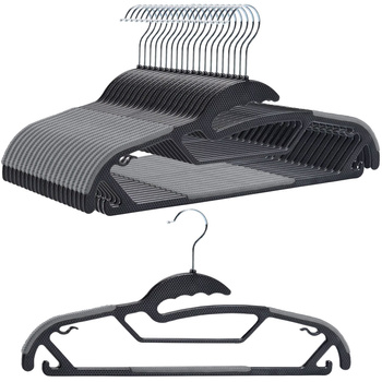 Sada vešiakov s protišmykovým dizajnom SOFTY 20 ks čierno-sivá