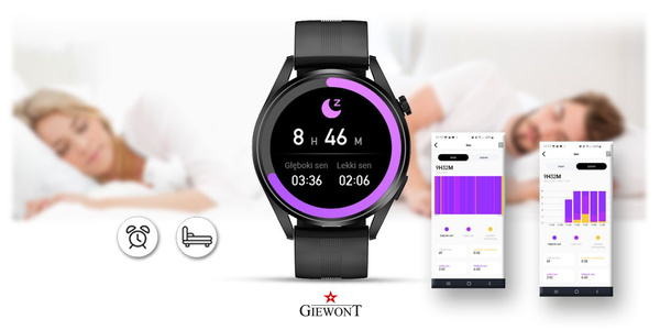 Giewont GW450-1 Smartwatch Black + Black Silicone Strap