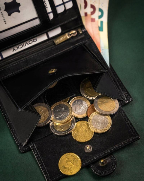 Veľká, kožená pánska peňaženka na patentku