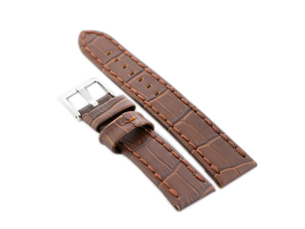 Kožený remienok na hodinky W49 - tmavohnedý - 20 mm
