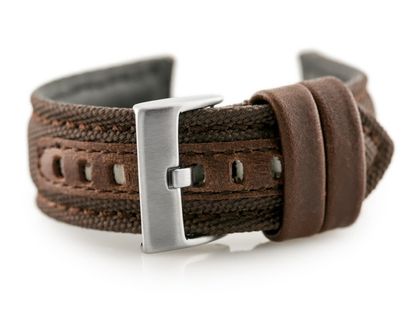 Kožený remienok na hodinky W34 - Premium - Hnedý - 26 mm