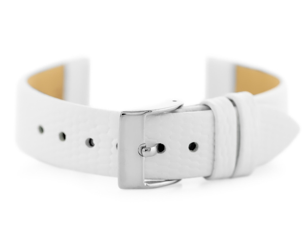 Kožený remienok na hodinky W107 - White/Sr. 12 mm