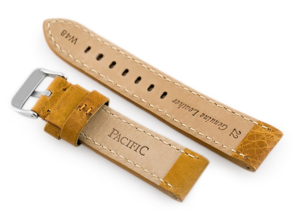 Kožený remienok na hodinky W48 - Premium - Camel - 24 mm