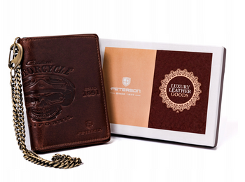 Pánska kožená peňaženka na zips