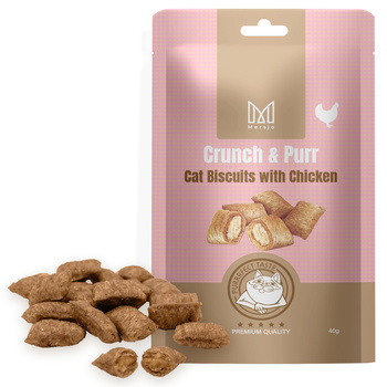 Pochúťka pre mačky – Crunch & Purr: Soft Chicken Biscuits Mersjo 40g