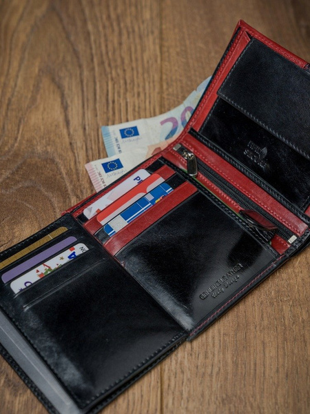 Dvojfarebná pánska peňaženka z prírodnej kože, bez RFID zapínania