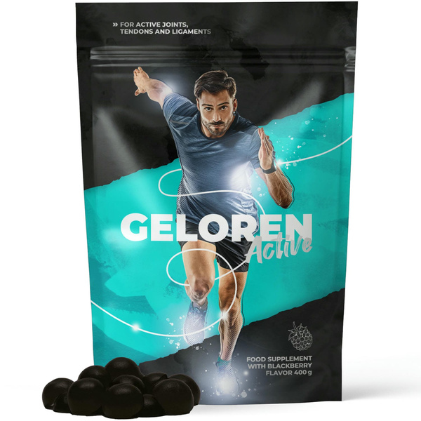 Geloren Active 400g - kĺbová výživa s kolagénom, kyselinou hyalurónovou a vitamínom C ostružina 90 ks.