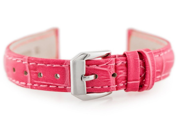 Kožený remienok na hodinky W64 - ružový - 16 mm
