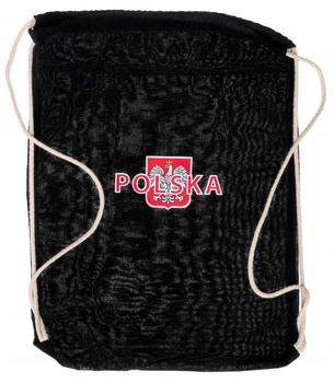 Čierny bavlnený batoh s vlasteneckým motívom