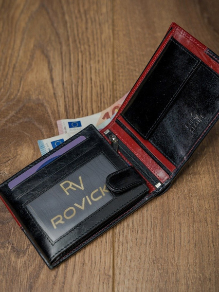 Horizontálna, dvojfarebná peňaženka z prírodnej kože, RFID ochrana