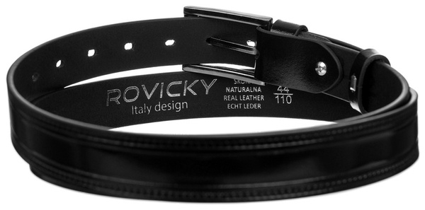 Zdobený pánsky opasok z lakovanej prírodnej lícovej usne