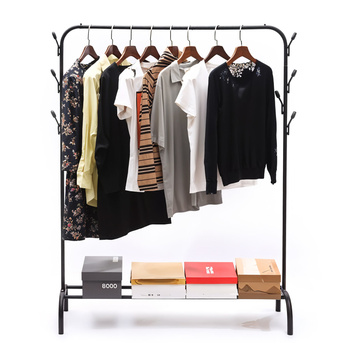 Vešiak na oblečenie, kovový, jednoduchý, ROCKY I, čierny