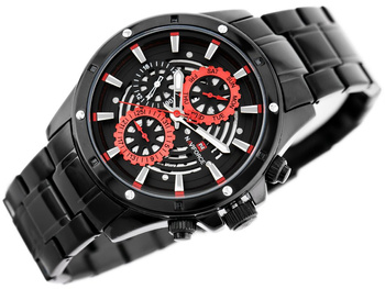 Pánske hodinky - Nf9149 (Zn090b) Black / Red + Box