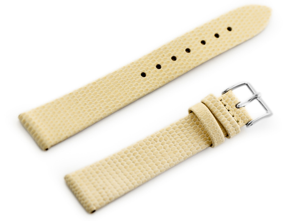 Kožený remienok na hodinky W107 - Béžový/Sr. 20 mm