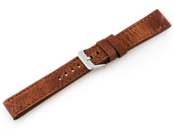 Kožený remienok na hodinky W48 - Premium - Tmavohnedý I - 22 mm