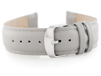 Kožený remienok na hodinky W83 - Sivý - 24 mm