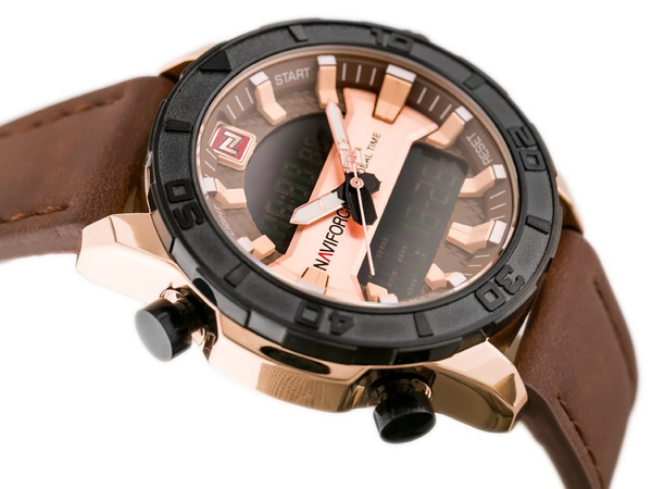Pánske hodinky - Nf9114 (Zn046e) - Hnedé/Rosegold