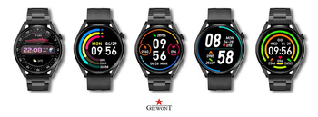 Giewont GW450-1 Smartwatch Black + Black Silicone Strap