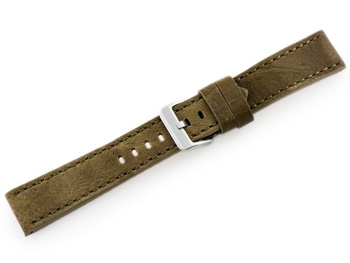 Kožený remienok na hodinky W48 – Premium – Olivový – 24 mm