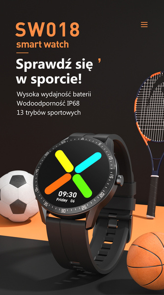 Pánske inteligentné hodinky Sw018-4 Black/Red (Sg012d) Custom Ciferníky