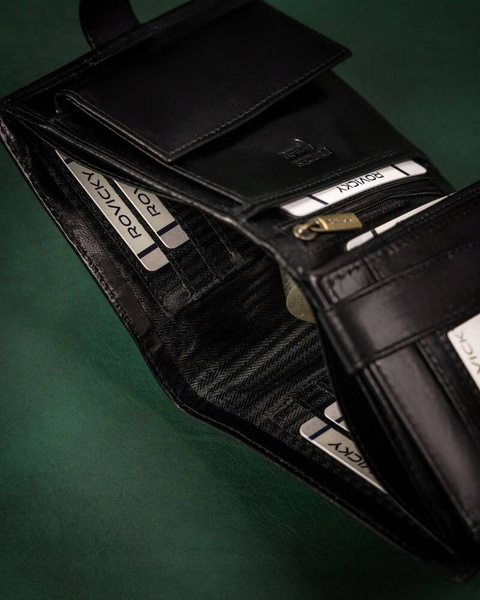 Veľká, kožená pánska peňaženka s RFID systémom