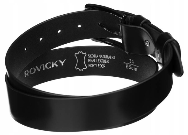 Široký pánsky kožený opasok s kovovou prackou