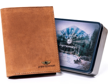 Veľká, vertikálna pánska peňaženka z prírodnej kože