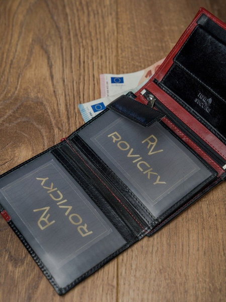 Vertikálna dvojfarebná RFID skladacia kožená peňaženka