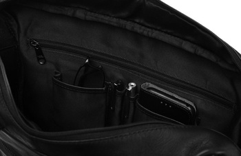 Rozšírená unisex taška na notebook z prírodnej kože