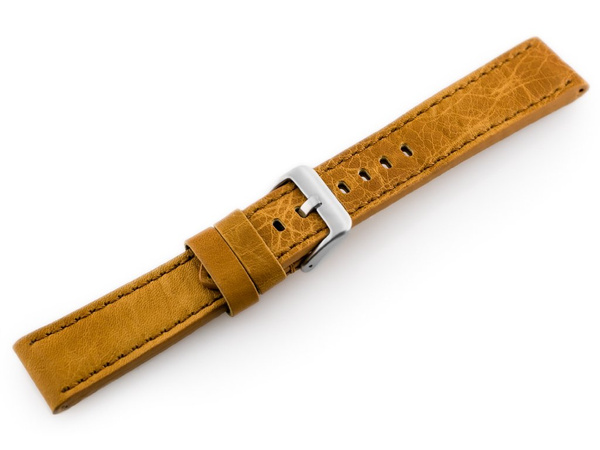 Kožený remienok na hodinky W48 - Premium - Camel - 24 mm