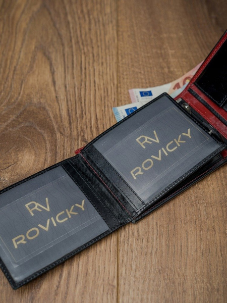 Horizontálna, dvojfarebná peňaženka z prírodnej kože, RFID ochrana